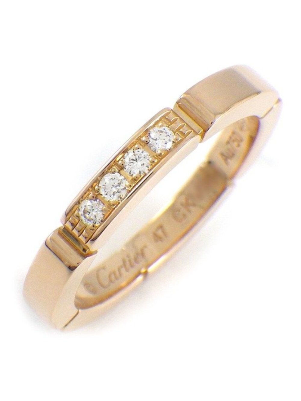 Cartier Ring Maillon Panthere Wedding Band Points Diamond Total 18k Pink Gold